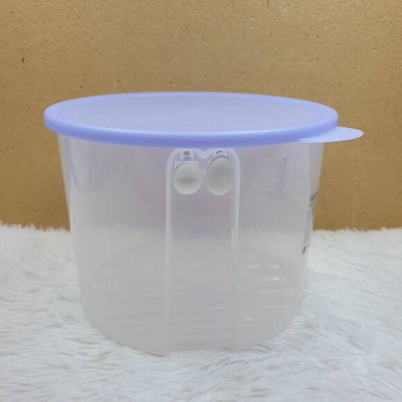 Tupperware Fridge Smart Round Large 20 Cup Storage Container Clear w/ Blue Lid - Picture 1 of 10